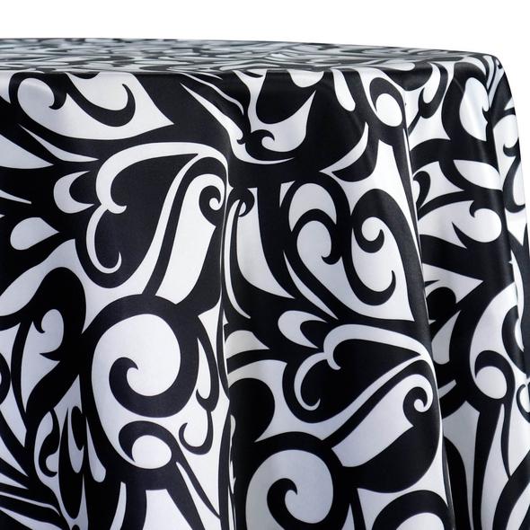 Abstract Black White Table Linen