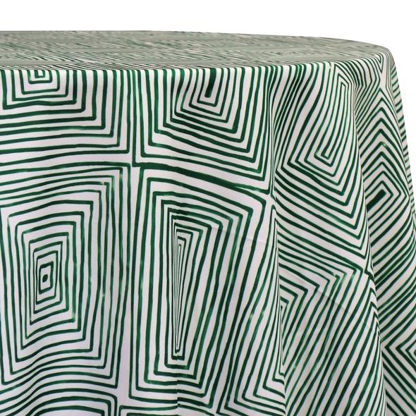 Modern Square Green Table Linen Mosaic Linen Hire Gold Coast