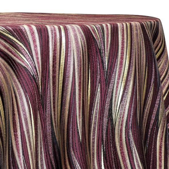 Swirl Plum Table Linen Mosaic Linen Hire Gold Coast